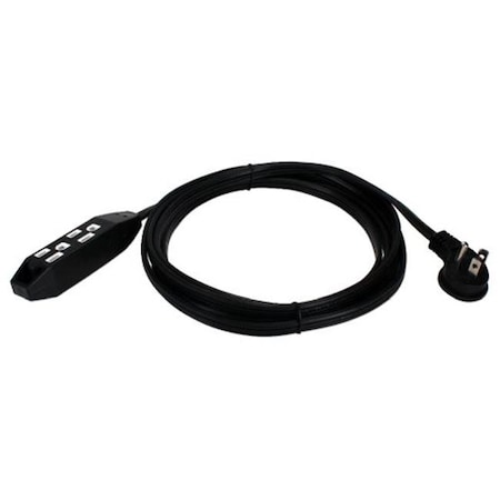 Qvs Extension Cord, 16 AWG, 3 Outlets, 5-15R, Black, 5-15P, 10 ft PC3RX-10